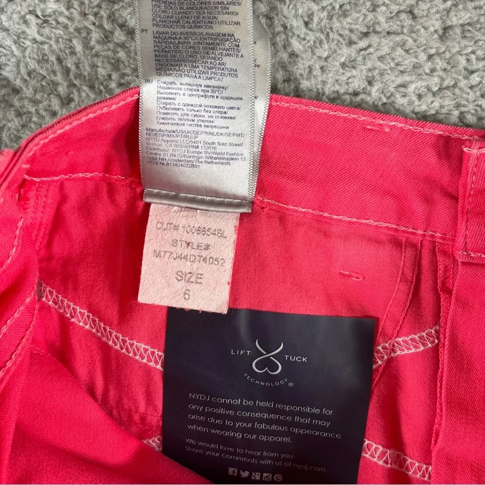 NYDJ Women's Clarissa Ankle Pink Jeans Size 6 Lift Tuck Technology - Picture 6 of 10